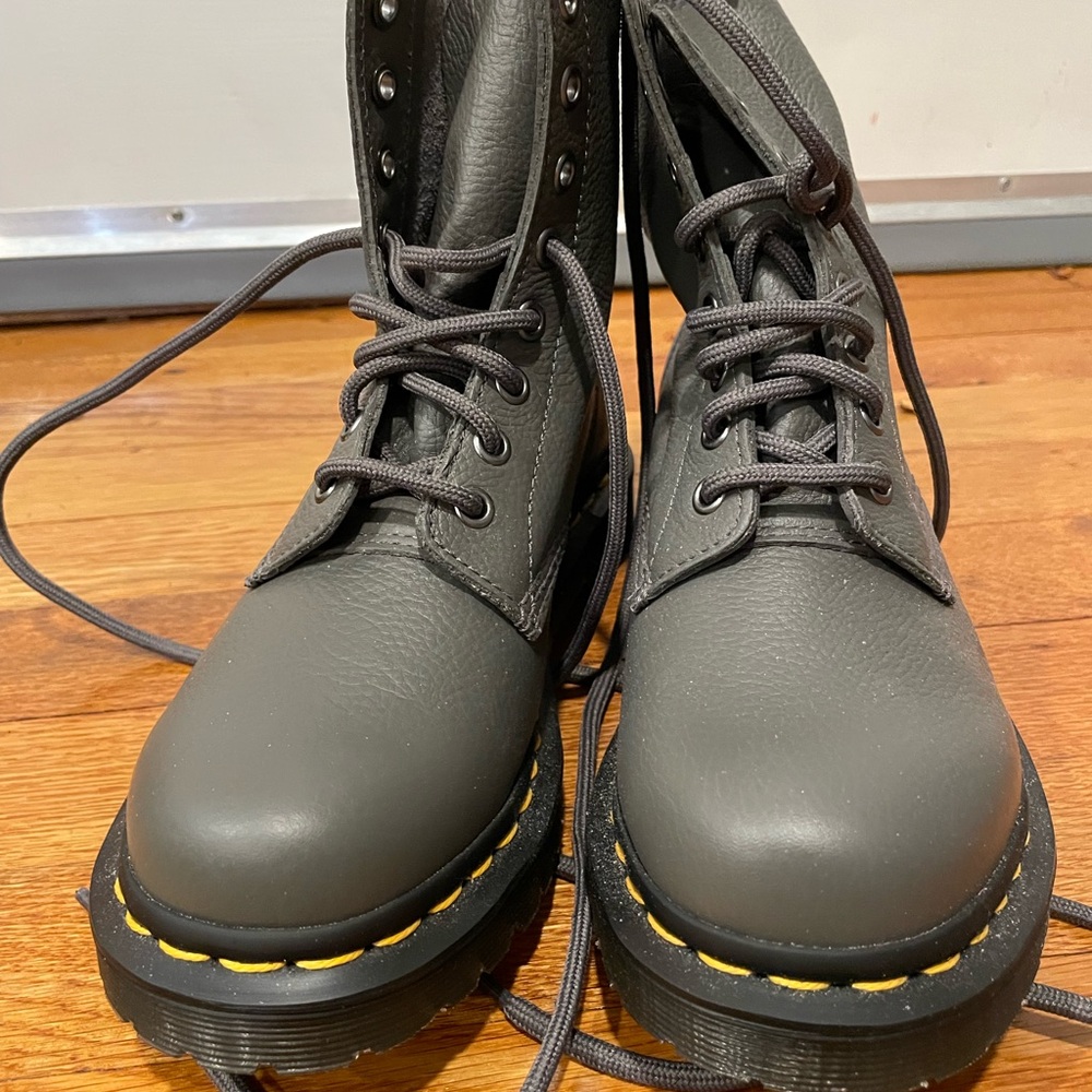Dr. Martens Gray Leather Boots